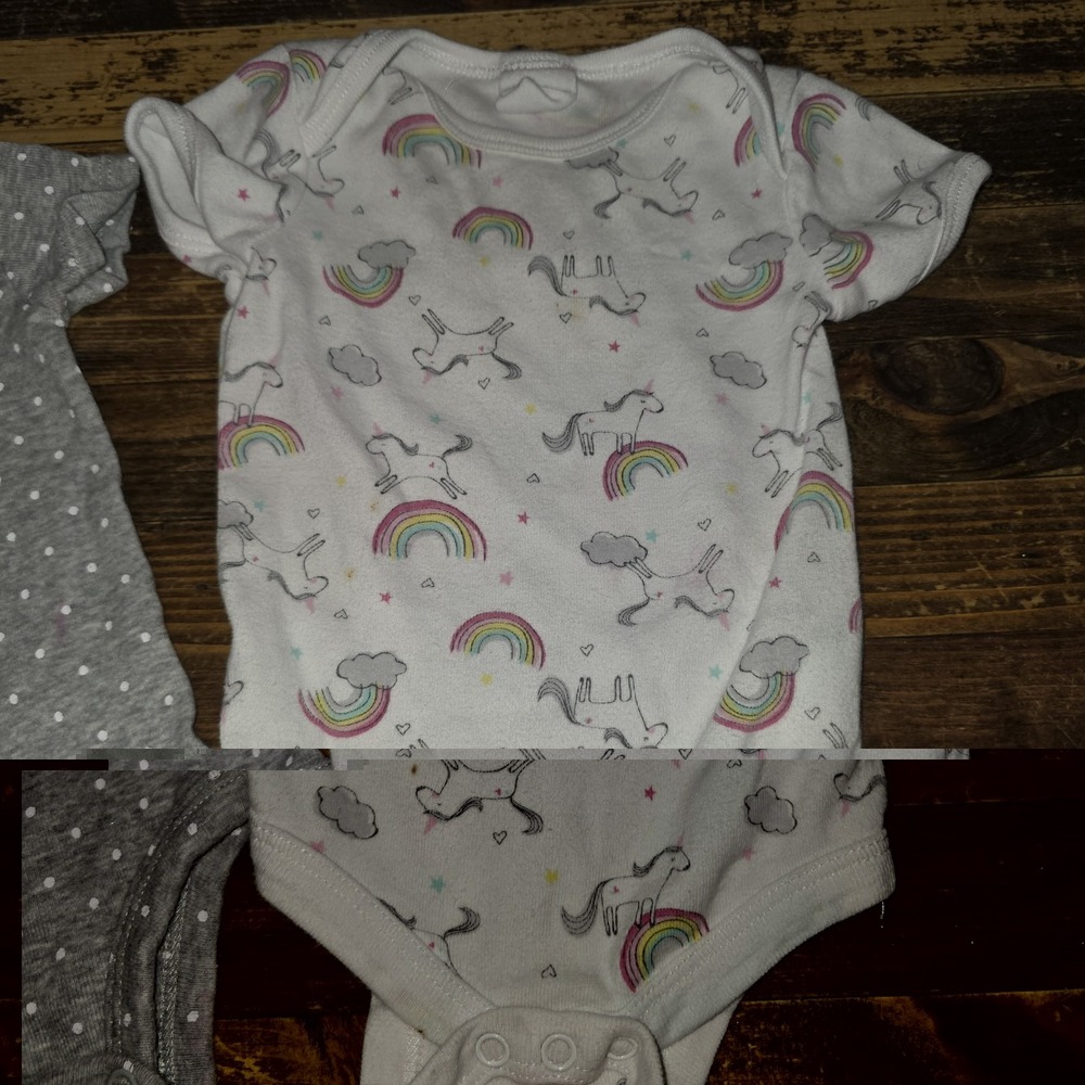 Baby Girl Size Newborn 9 piece Lot Infant Bodysuits Sleepers Pants Bundle - Picture 6 of 9
